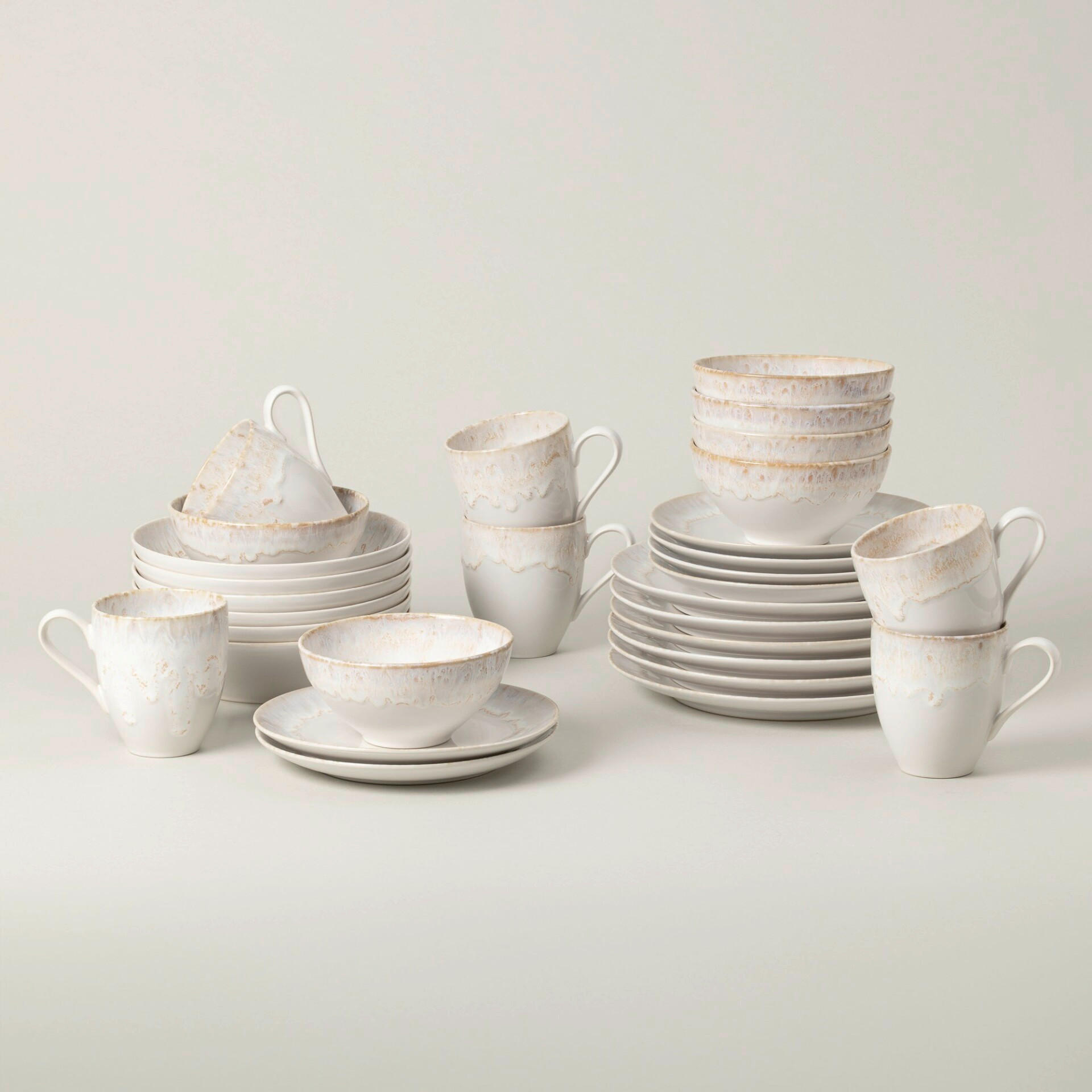 KOMBISERVICE Weiß Hochglanz Taormina 30-teilig 6 Personen  - Weiß Hochglanz, Basics, Keramik - Costa Nova