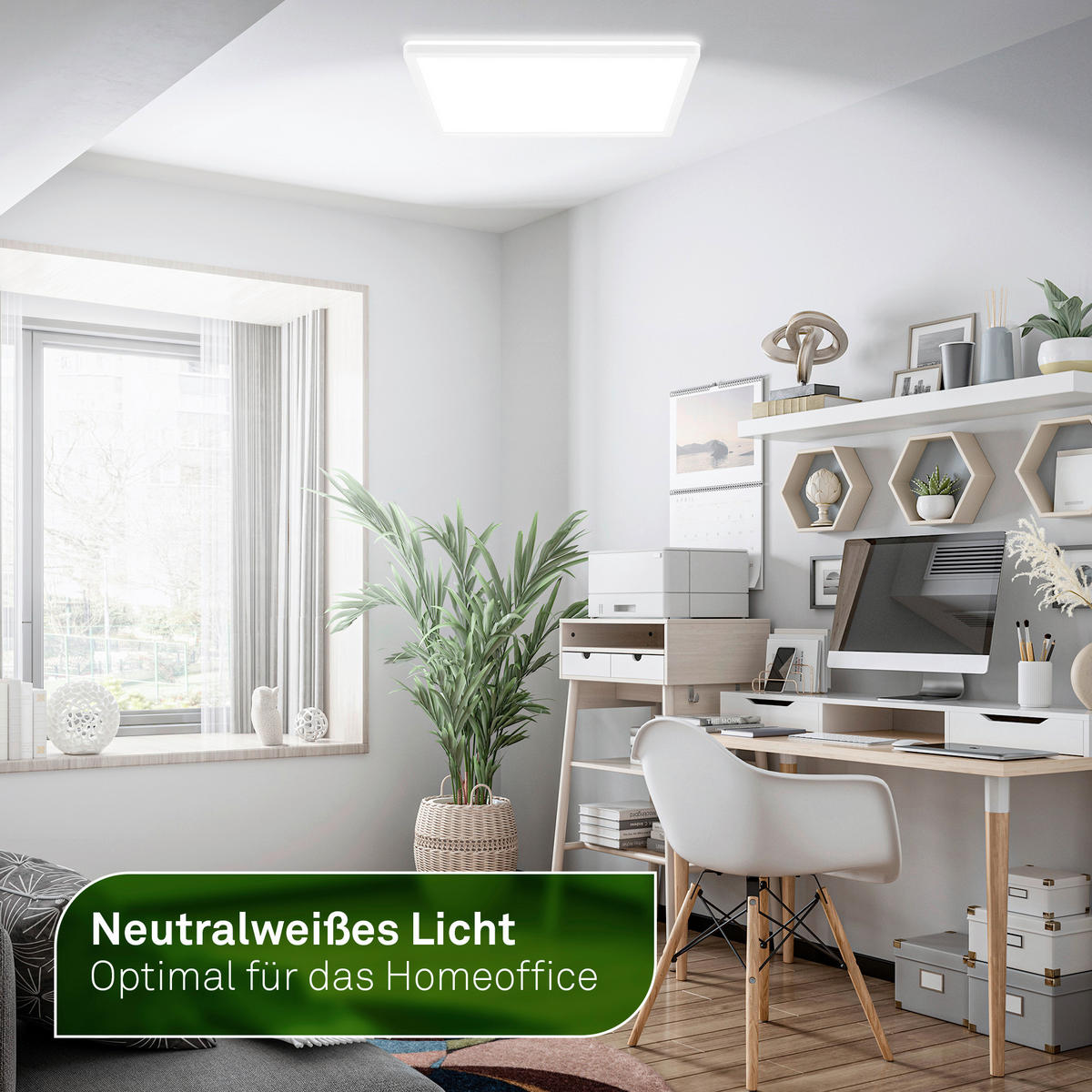 LED-DECKENLEUCHTE Tava A 42/42/3 cm   - Weiß, Basics, Kunststoff (42/42/3cm) - Briloner