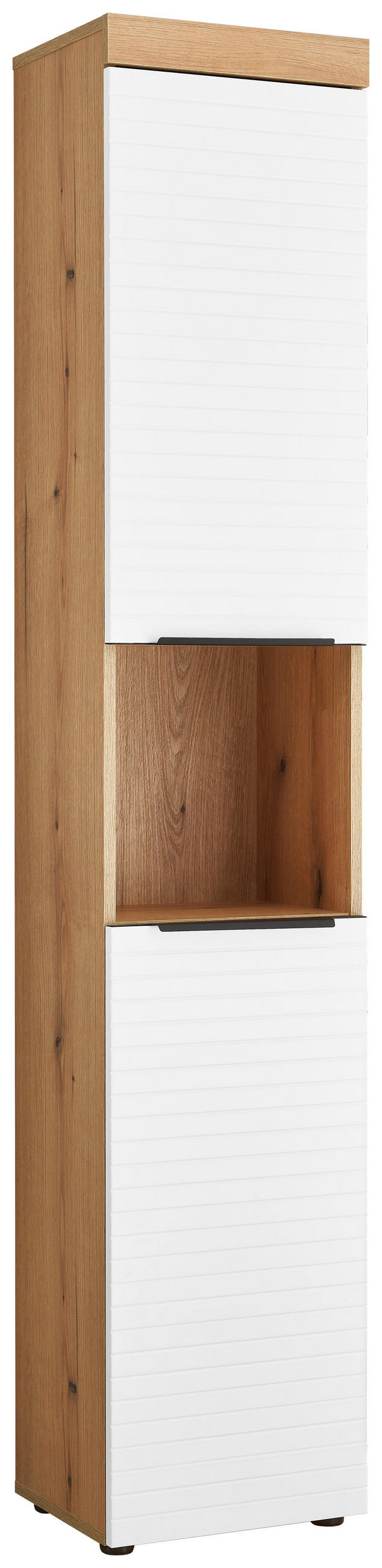 HOCHSCHRANK 36/190/31 cm  - Weiss/Eichefarben, Basics, Holzwerkstoff/Kunststoff (36/190/31cm) - MID.YOU