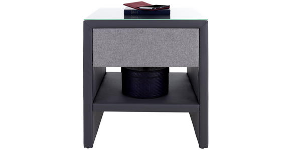 Nachtkästchen Grau H: 60 cm Hampton - Anthrazit/Grau, KONVENTIONELL, Textil (50/60/45cm) - Luca Bessoni