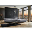 ECKSOFA in Chenille Grau  305/224 cm  - Schwarz/Grau, Design, Textil/Metall (305/224cm) - Dieter Knoll