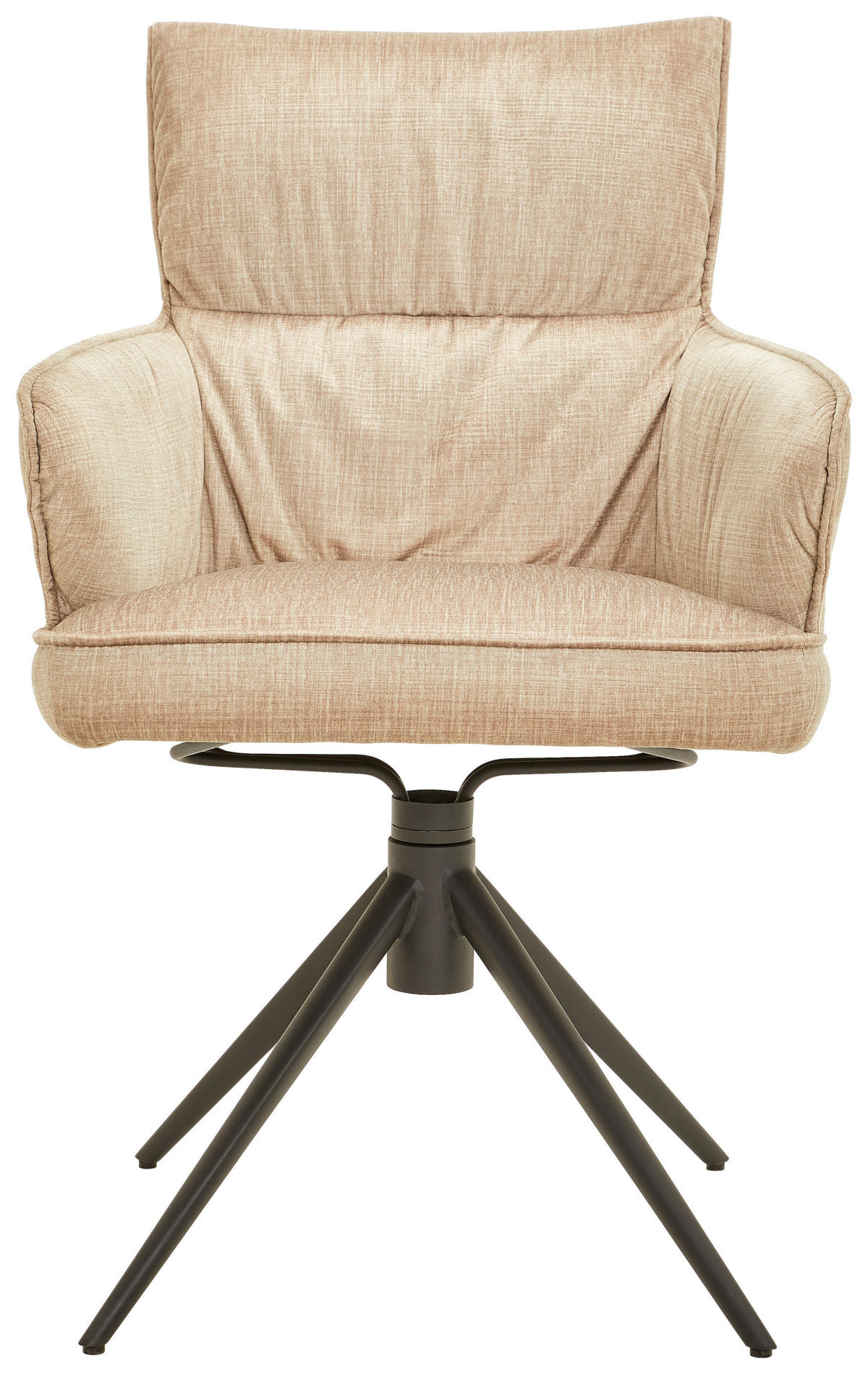 ARMLEHNSTUHL  in Eisen Velours  - Creme/Schwarz, Design, Textil/Metall (58/91/62cm) - Dieter Knoll