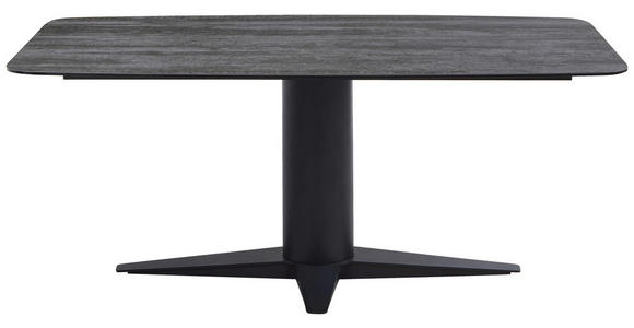 ESSTISCH in Metall, Glas, Keramik 180/90/76-106 cm  - Dunkelgrau/Schwarz, Design, Glas/Keramik (180/90/76-106cm) - Belluti
