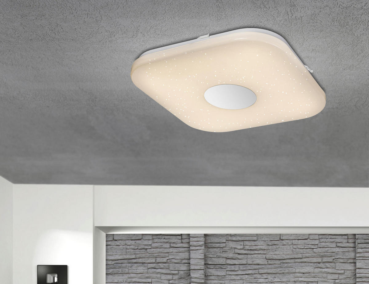 LED-DECKENLEUCHTE  35,5/35,5/5,3 cm    - Opal/Weiß, MODERN, Kunststoff/Metall (35,5/35,5/5,3cm)