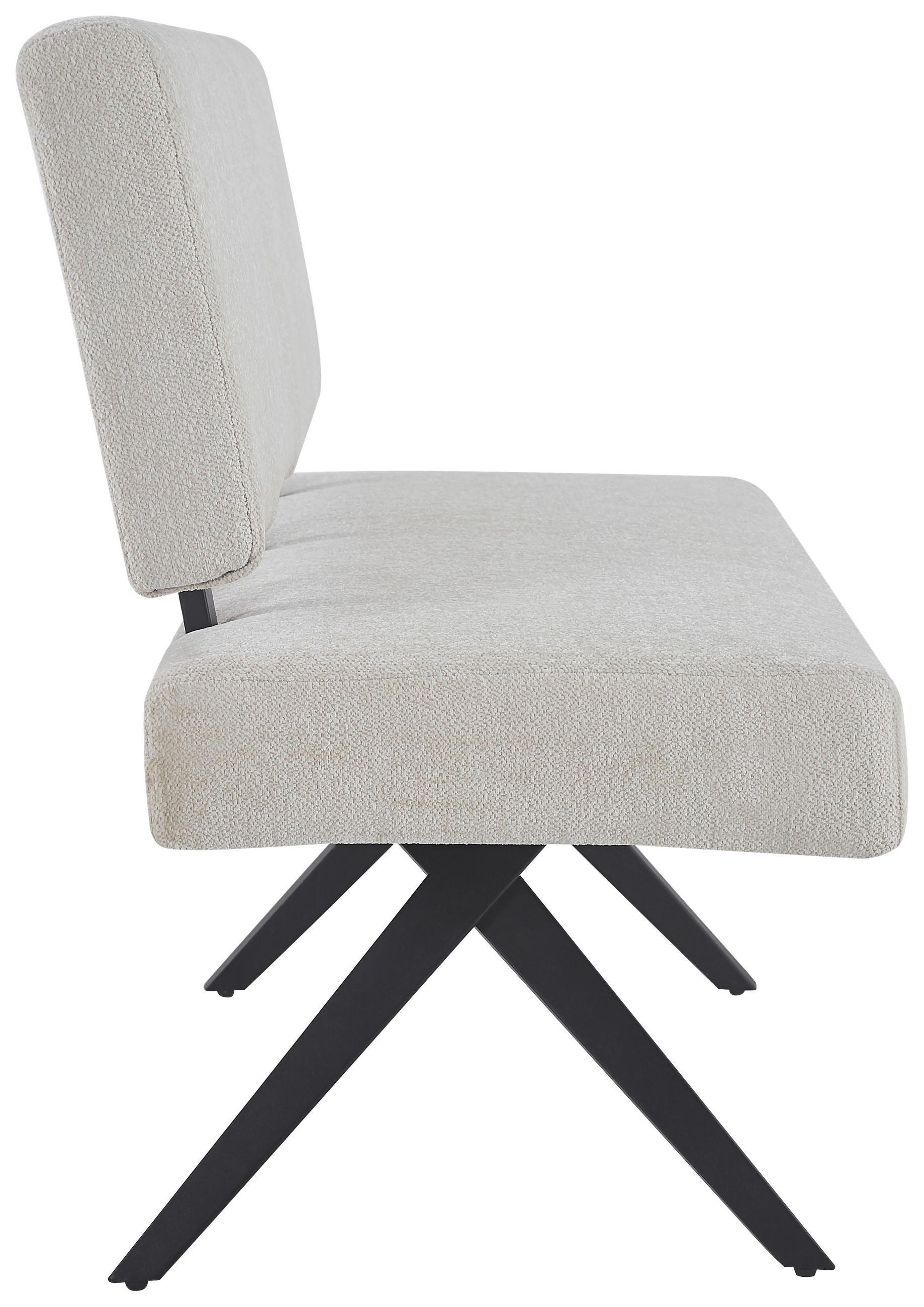 SITZBANK in Metall, Textil Beige - Beige/Schwarz, KONVENTIONELL, Textil/Metall (140/90/62cm) - MID.YOU