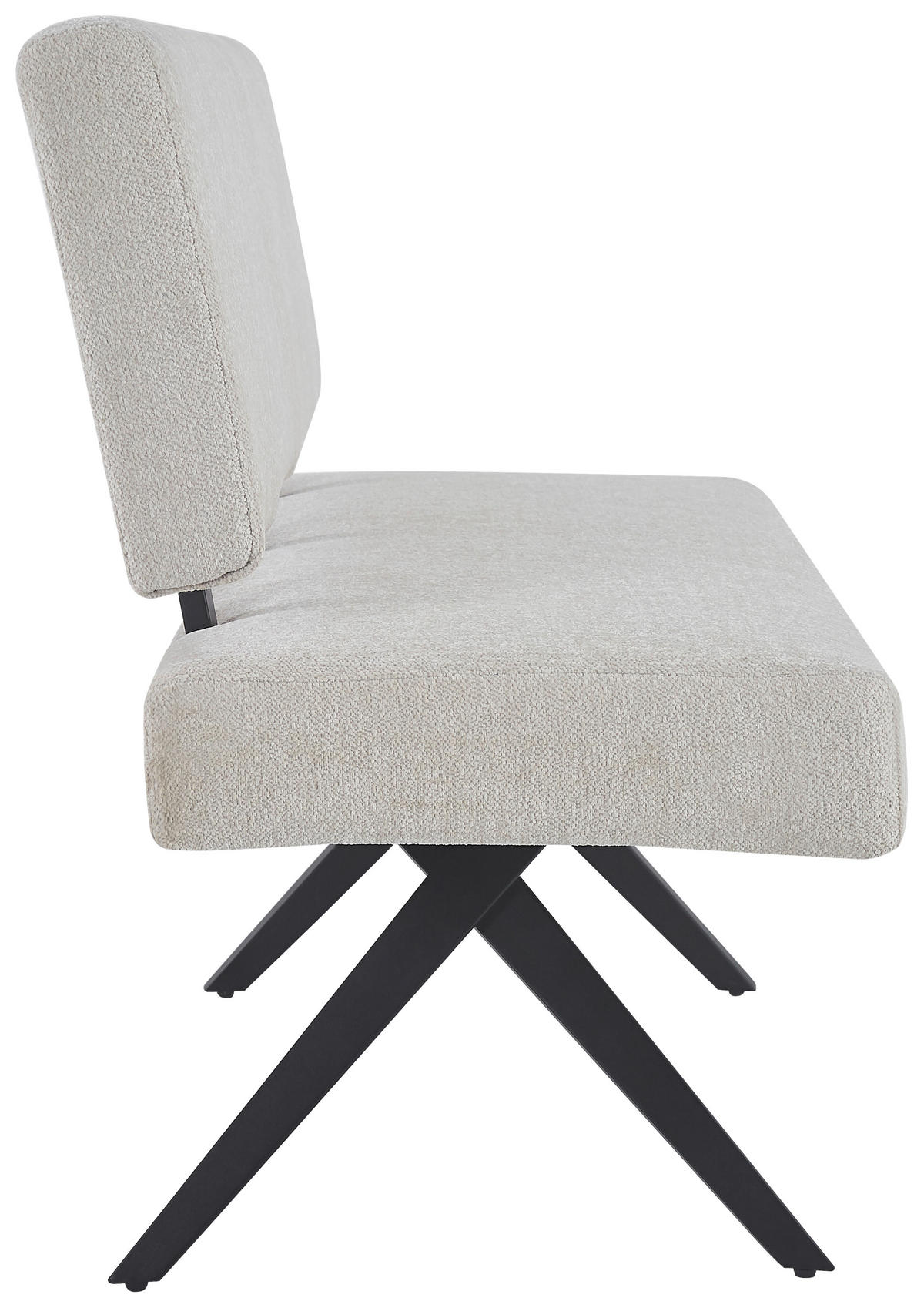 SITZBANK in Metall, Textil Beige  - Beige/Schwarz, KONVENTIONELL, Textil/Metall (140/90/62cm) - MID.YOU