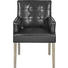ARMLEHNSTUHL Echtleder Eiche massiv Grau, Schwarz - Schwarz/Grau, Trend, Leder/Holz (59/89,5/67cm) - Ambia Home