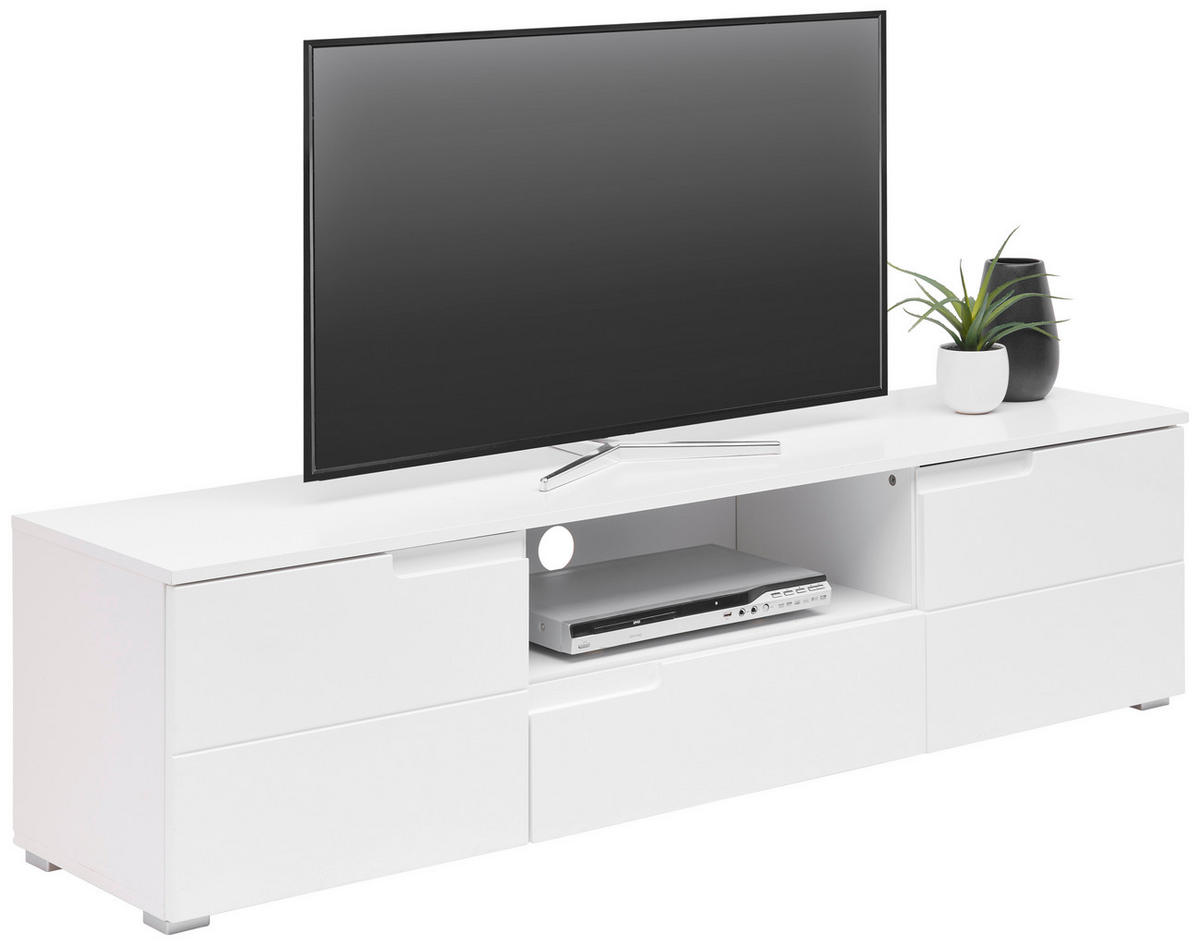 TV-BÄNK Spice  i 165/42/40 cm  - vit/silver, Design, trämaterial/plast (165/42/40cm) - Carryhome