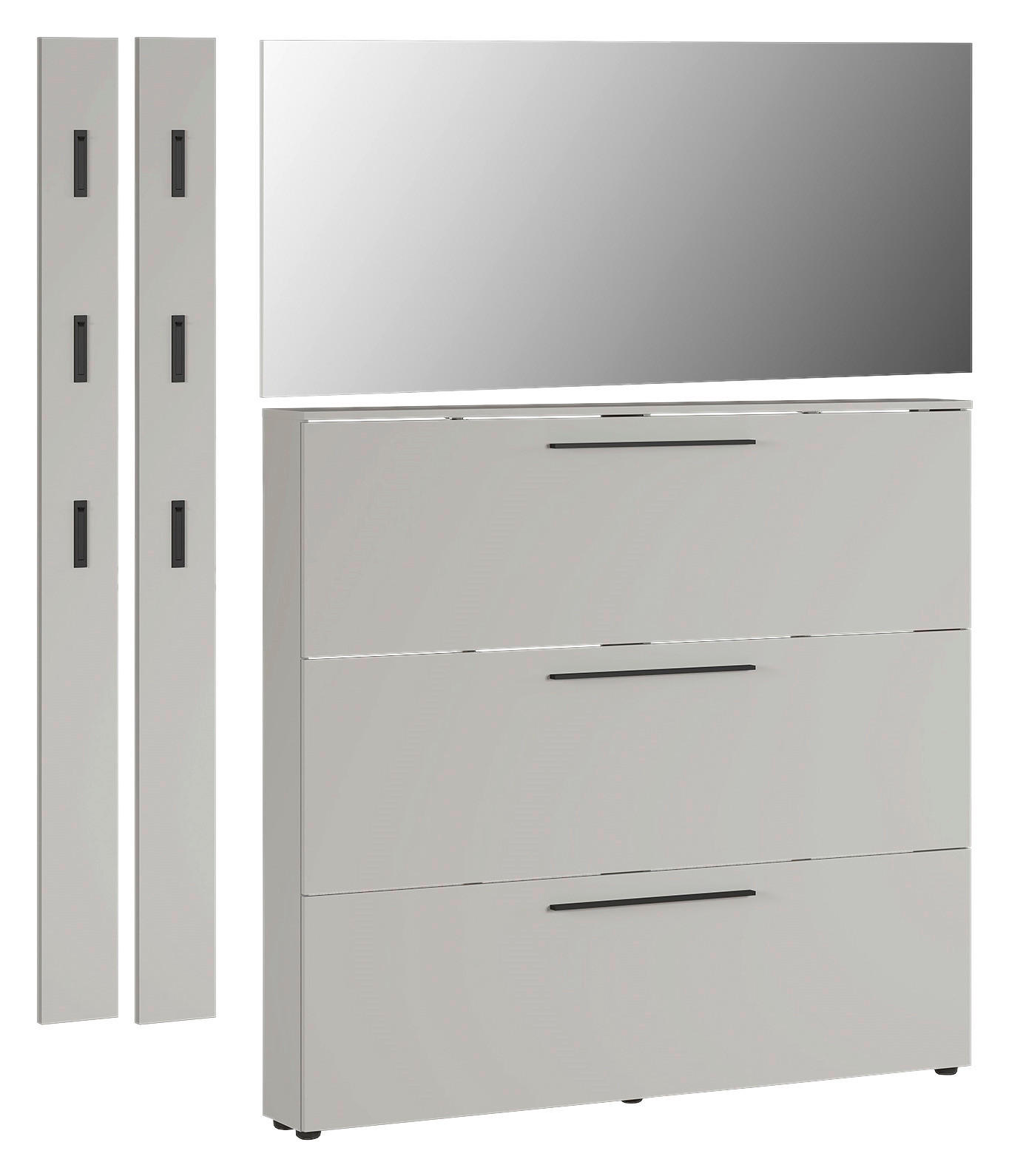 GARDEROBE 4-teilig  in 185/200/19 cm  - Kaschmir, Basics, Glas/Holzwerkstoff (185/200/19cm)