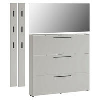 GARDEROBE 4-teilig  in 185/200/19 cm  - Kaschmir, Basics, Glas/Holzwerkstoff (185/200/19cm)