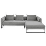 ECKSOFA  in Feincord Grau  284/178 cm  - Schwarz/Grau, KONVENTIONELL, Textil/Metall (284/178cm) - Hom`in