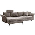 ECKSOFA in Chenille Taupe  - Taupe/Schwarz, KONVENTIONELL, Textil/Metall (291/153cm) - Hom`in