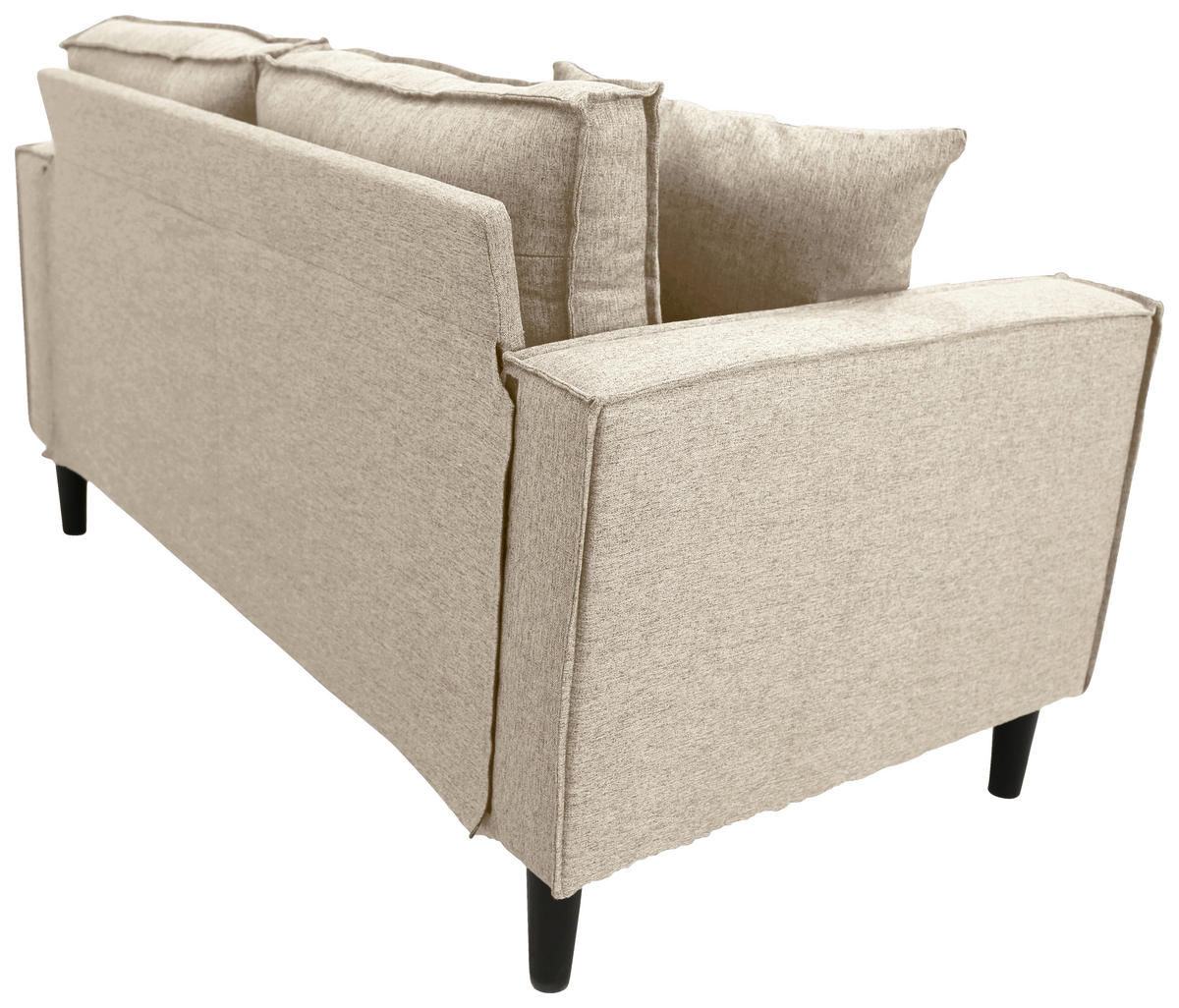2-SITZER-SOFA in Leinenoptik Beige  - Beige/Schwarz, Basics, Holz/Textil (141,5/84/83cm) - P & B