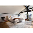 POLSTERBETT Beleuchtung 140/200 cm  in Creme  - Creme/Schwarz, MODERN, Textil/Metall (140/200cm) - Novel