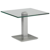 BEISTELLTISCH in Metall, Glas 60/60/46-65 cm  - Edelstahlfarben/Grau, Design, Glas/Kunststoff (60/60/46-65cm)