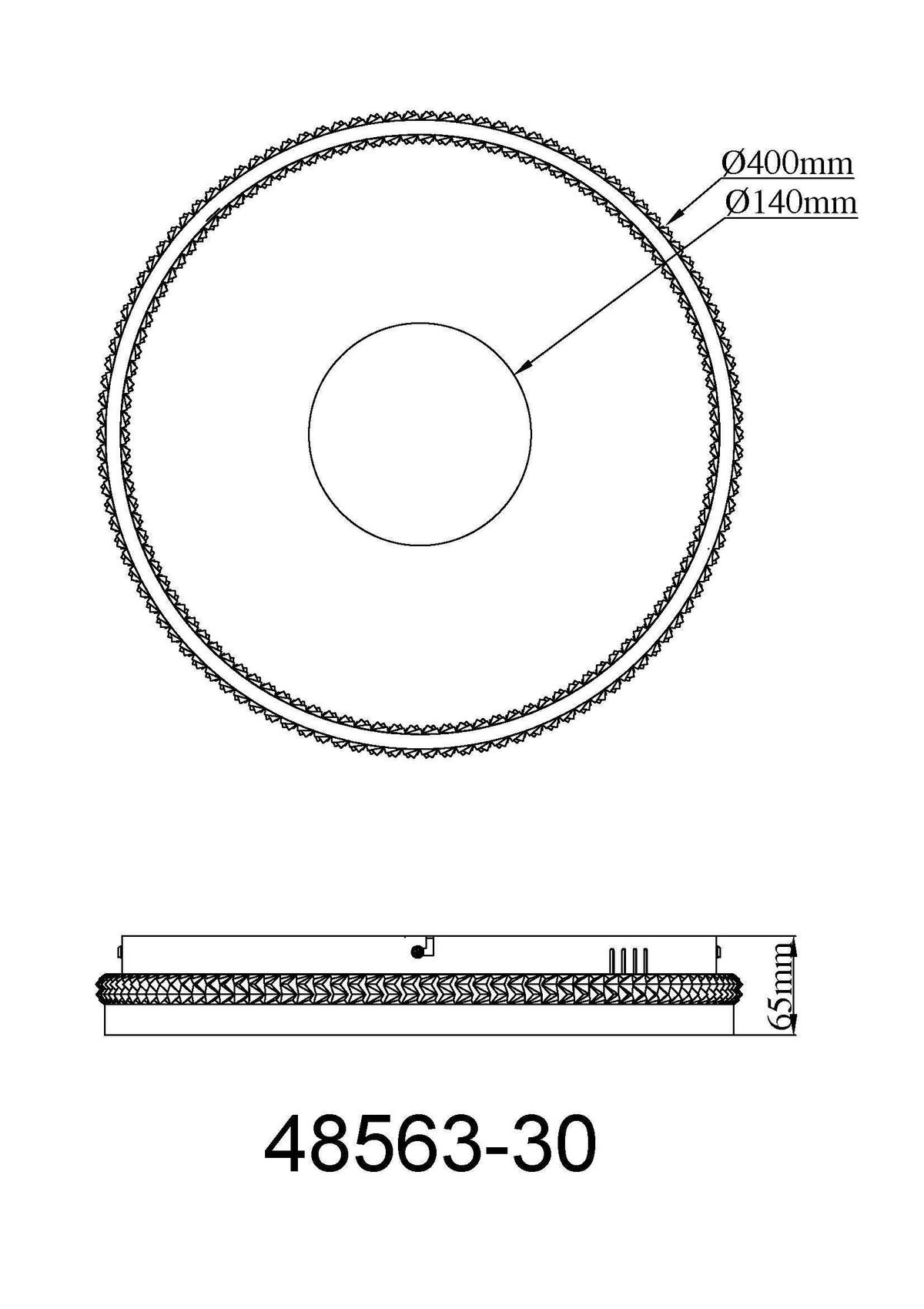 STROPNÍ LED SVÍTIDLO, 41/6.5 cm  - černá/čiré, Design, kov/plast (41/6.5cm) - Globo