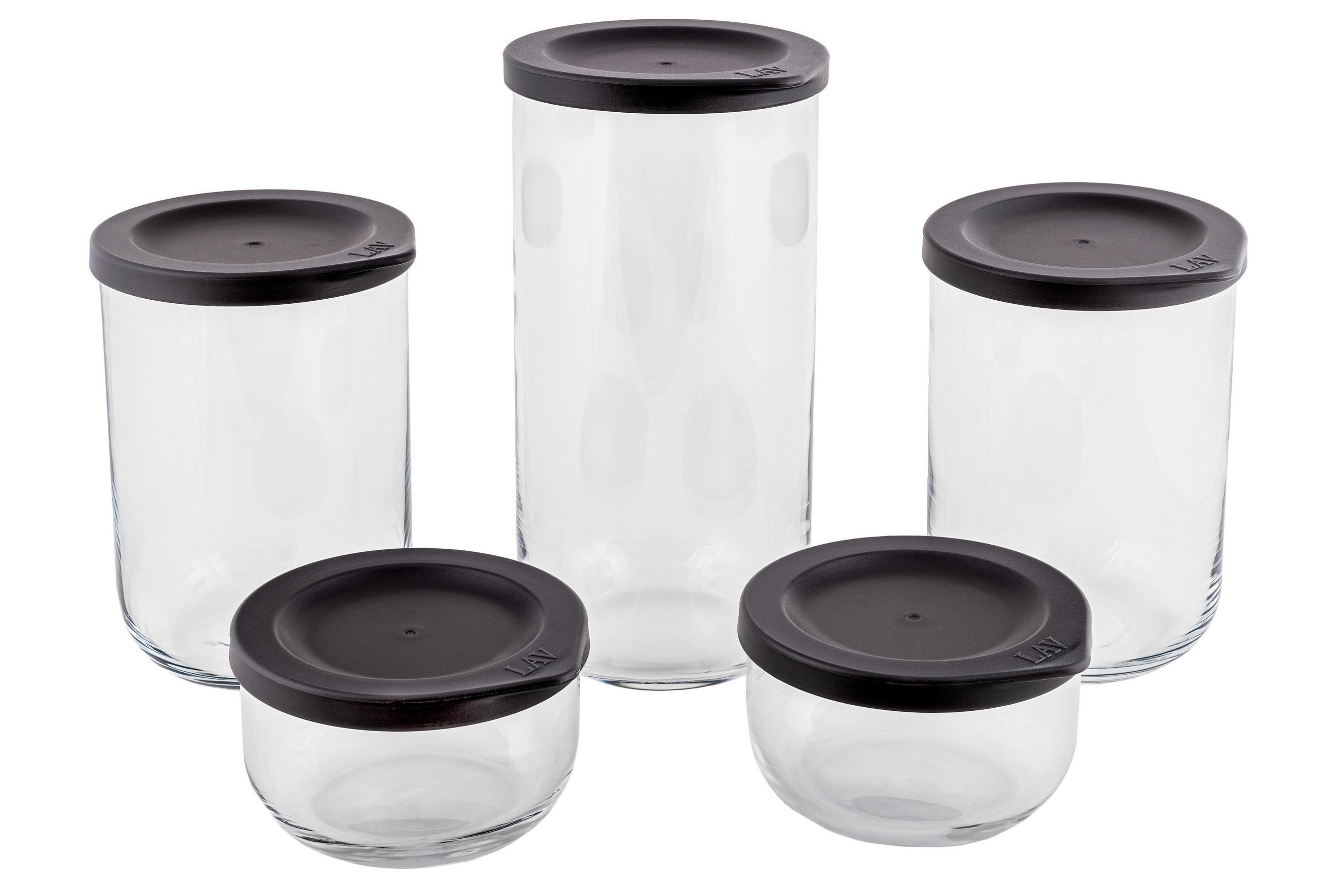 POSUDA ZA ČUVANJE NAMIRNICA - siva/prozirno, Basics, staklo/plastika (10cm)