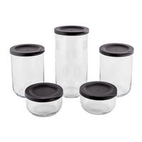 POSUDA ZA ČUVANJE NAMIRNICA    - siva/prozirno, Basics, staklo/plastika (10cm)