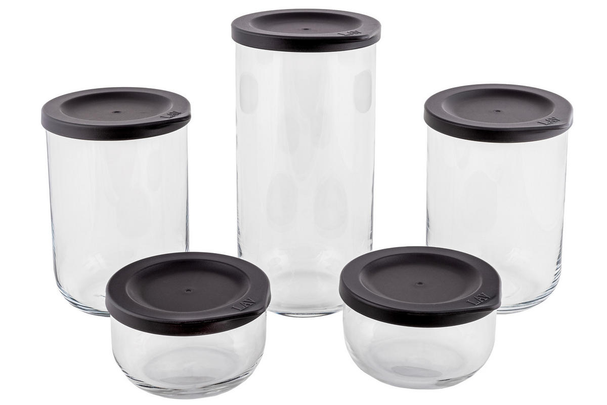 POSUDA ZA ČUVANJE NAMIRNICA    - siva/prozirno, Basics, staklo/plastika (10cm)