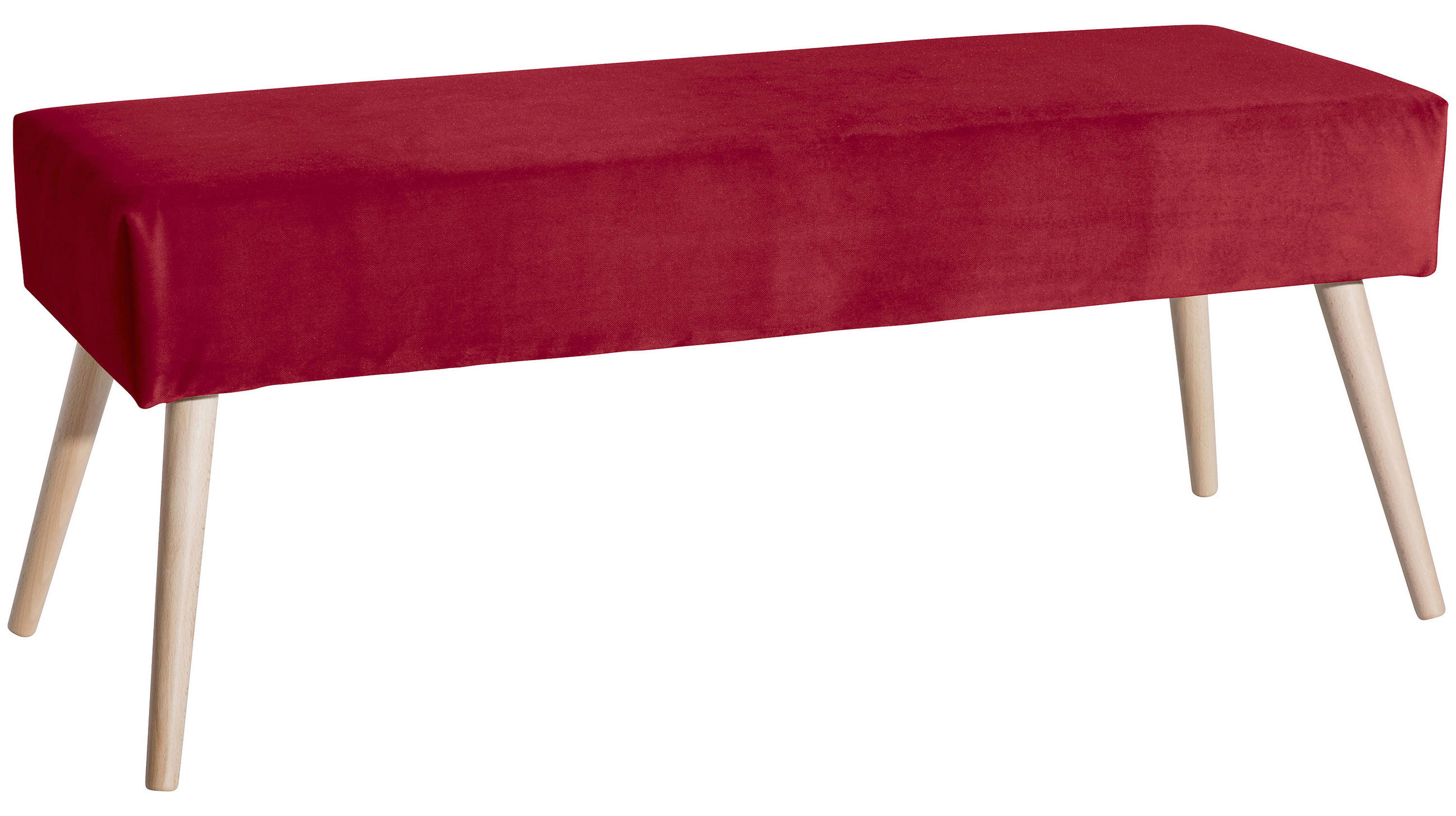 SITZBANK in Textil Rot  - Buchefarben/Rot, Design, Holz/Textil (114/48/40cm) - Max Winzer