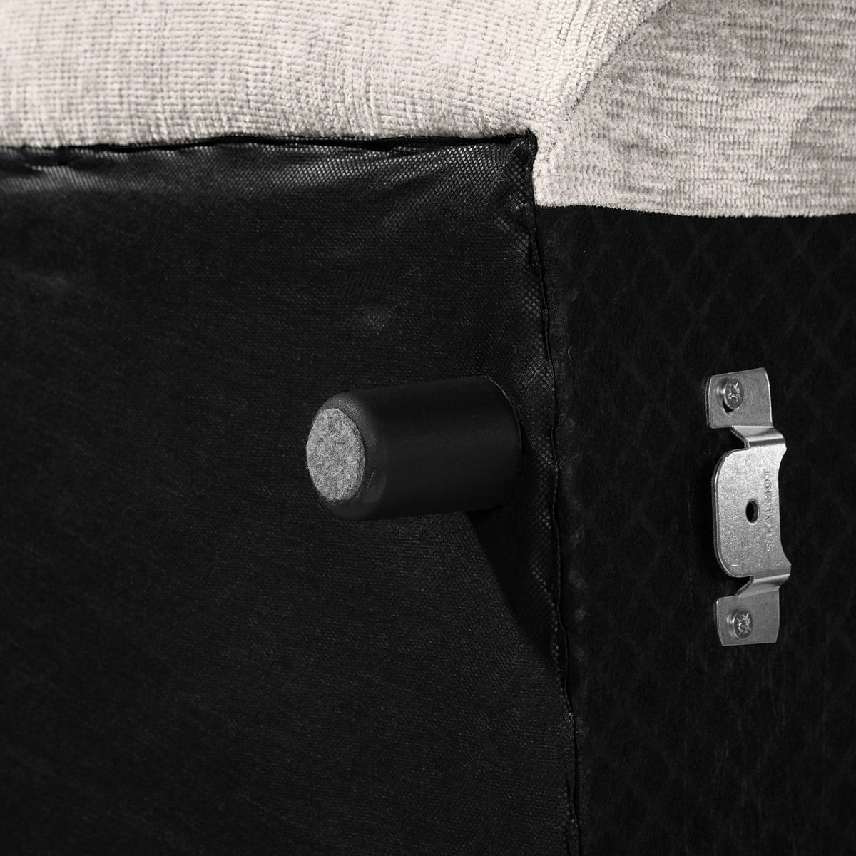ECKSOFA in Chenille Silberfarben  - Silberfarben/Schwarz, Modern, Kunststoff/Textil (269/184cm) - Trendmanufaktur
