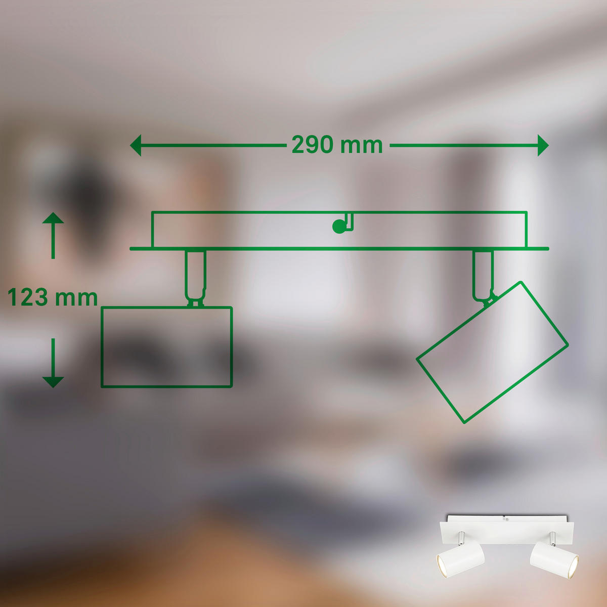 LED-STRAHLER Isil A 29/8/12,3 cm   - Weiß, Basics, Metall (29/8/12,3cm) - Briloner