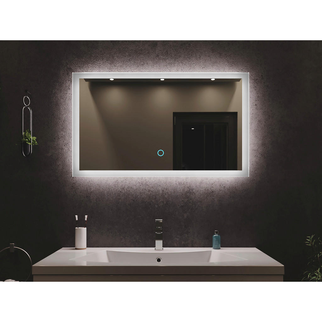 Badezimmerspiegel Led Spiegel Rechteckig B: 90cm