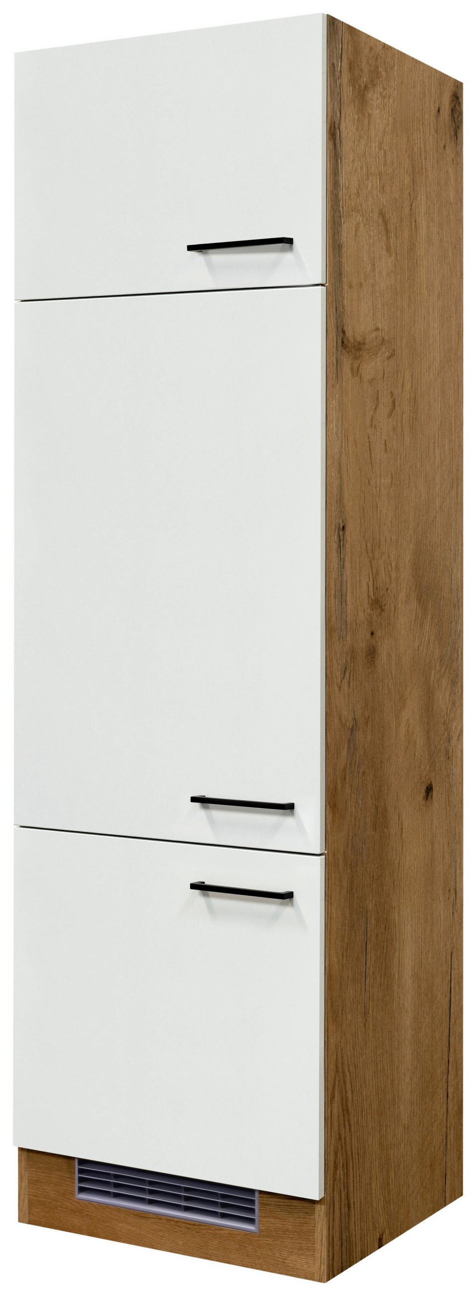 GERÄTEUMBAUSCHRANK 60/200/57 cm  in Eichefarben, Magnolie  - Eichefarben/Magnolie, KONVENTIONELL, Holzwerkstoff/Metall (60/200/57cm) - FlexWell