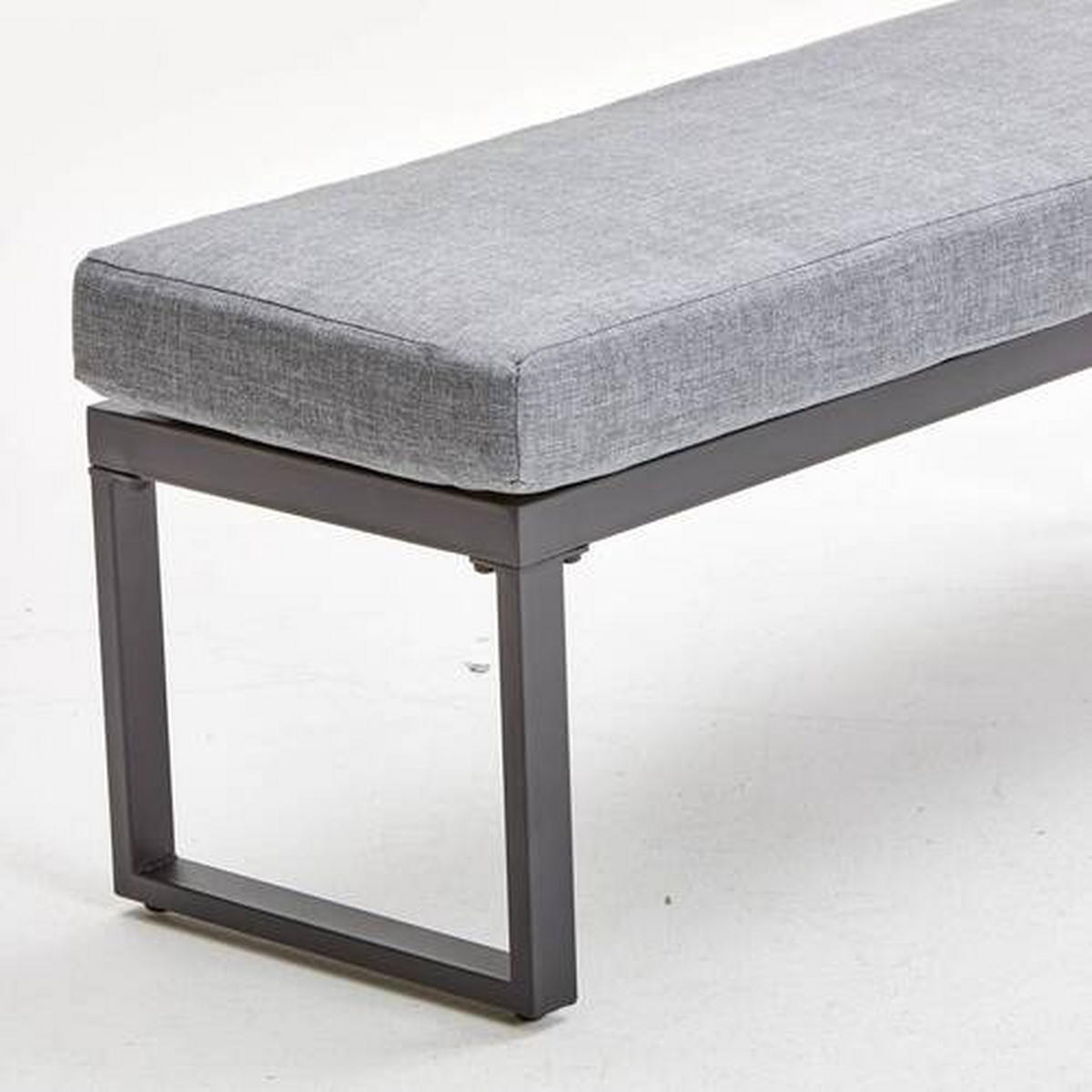 GARTENBANK 110/37/34 cm  Stahl  - Dunkelgrau/Grau, MODERN, Textil/Metall (110/37/34cm) - Ambia Garden