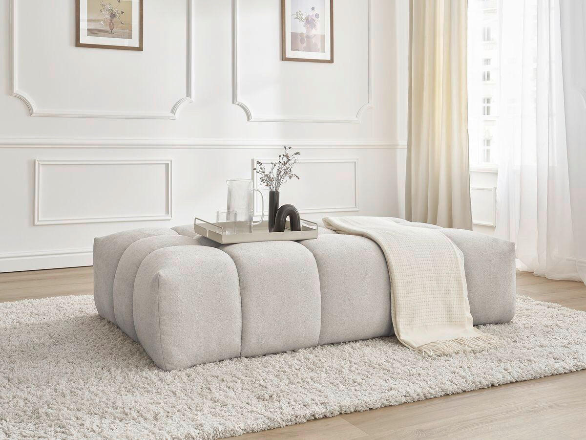 HOCKER EVEREST Struktur Beige  - Beige/Schwarz, MODERN, Kunststoff/Textil (166/100/40cm)