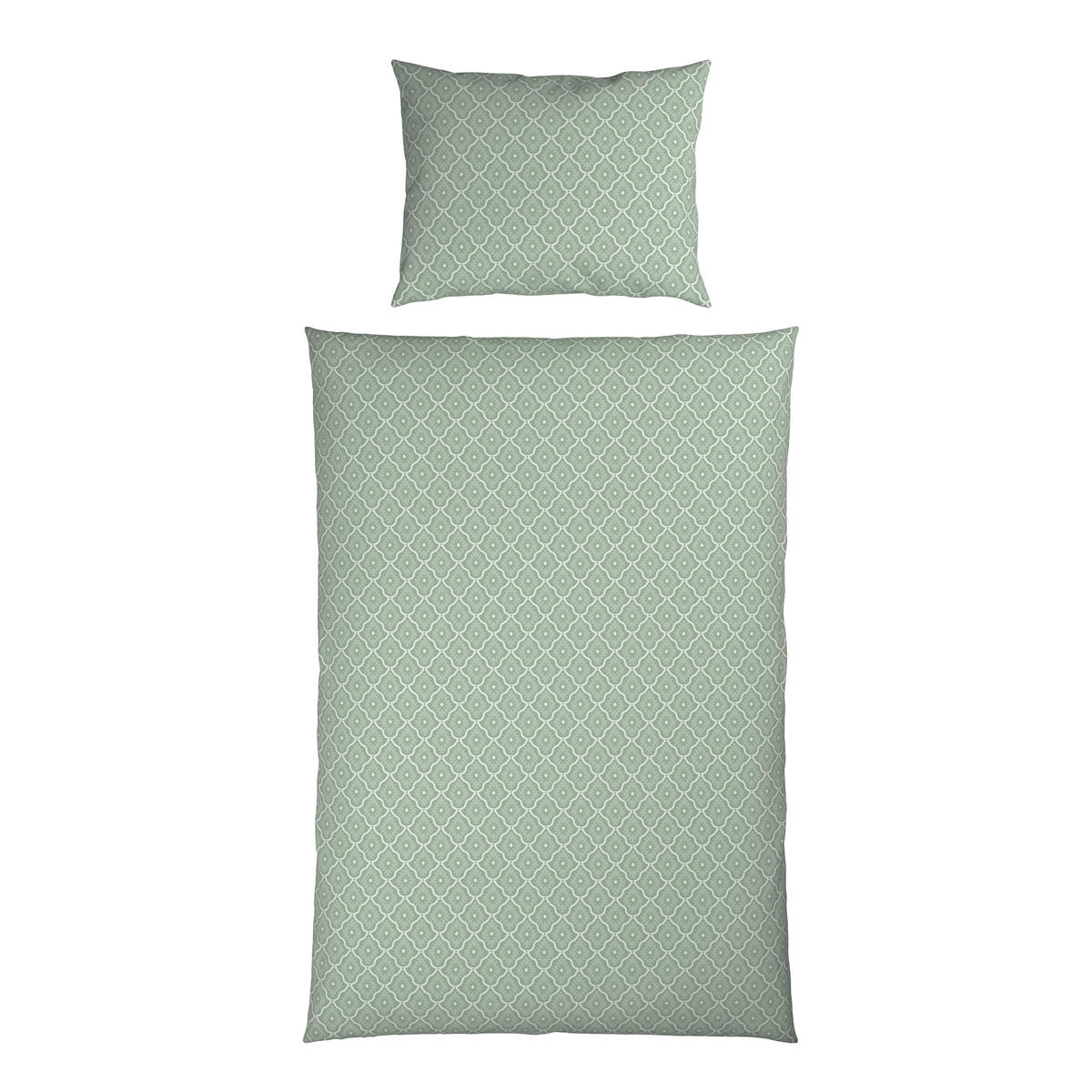 WENDEBETTWÄSCHE 2-teilig Satin 140/200 cm  - Grün, KONVENTIONELL, Textil (140/200cm) - Novel