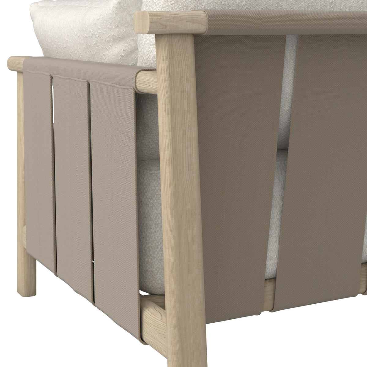 LOUNGEGARNITUR  - Sandfarben/Taupe, Romantik / Landhaus, Holz/Textil (308/264cm) - Diesel