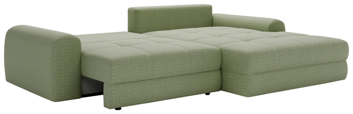 ECKSOFA LORSON Grün Struktur  - Schwarz/Grün, Design, Kunststoff/Textil (290/208cm) - Livetastic