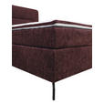 BOXSPRINGBETT 140/200 cm  in Dunkelrot  - Schwarz/Dunkelrot, Design, Textil/Metall (140/200cm) - Esposa