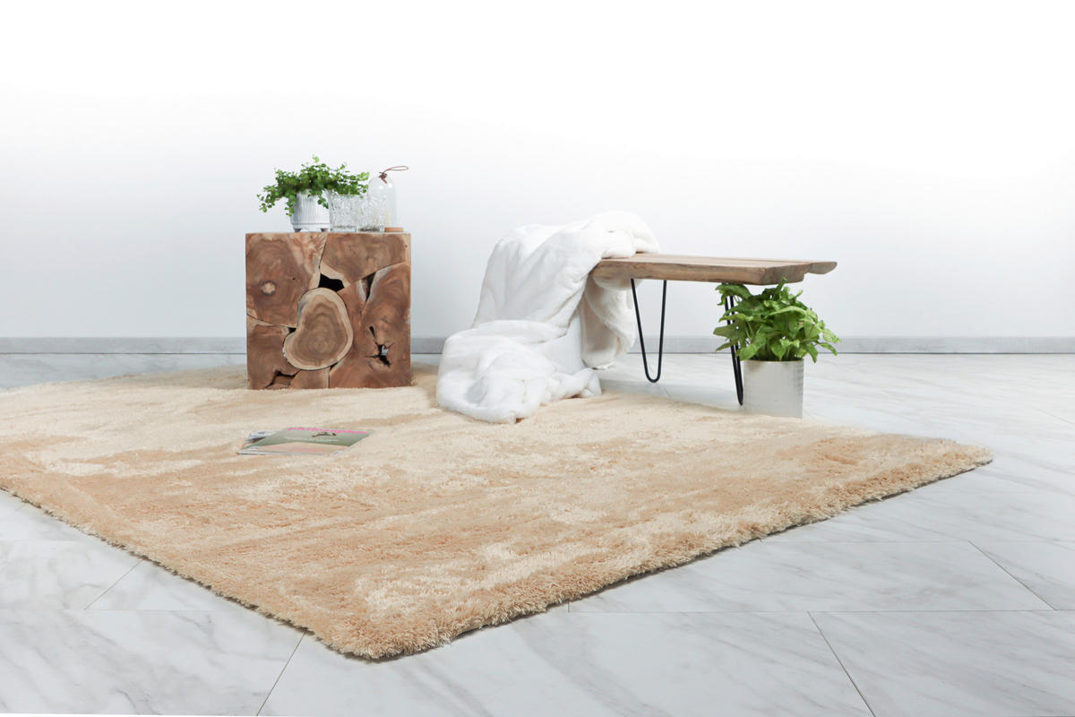 TEPIH VISOKOG FLORA 160/230 cm   boje pijeska   - boje pijeska, Basics, tekstil (160/230cm)