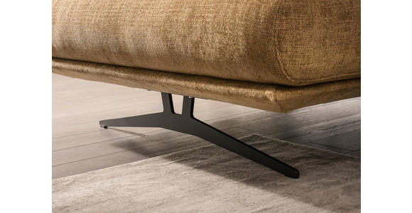 ECKSOFA in Chenille Honig 168/334 cm - Schwarz/Honig, Design, Textil/Metall (168/334cm) - Dieter Knoll