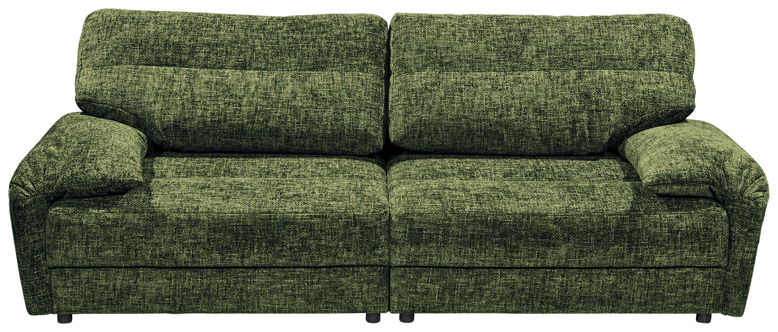 3-SITZER-SOFA Webstoff Dunkelgrün  - Dunkelgrün/Schwarz, KONVENTIONELL, Kunststoff/Textil (256/95/112cm) - MID.YOU