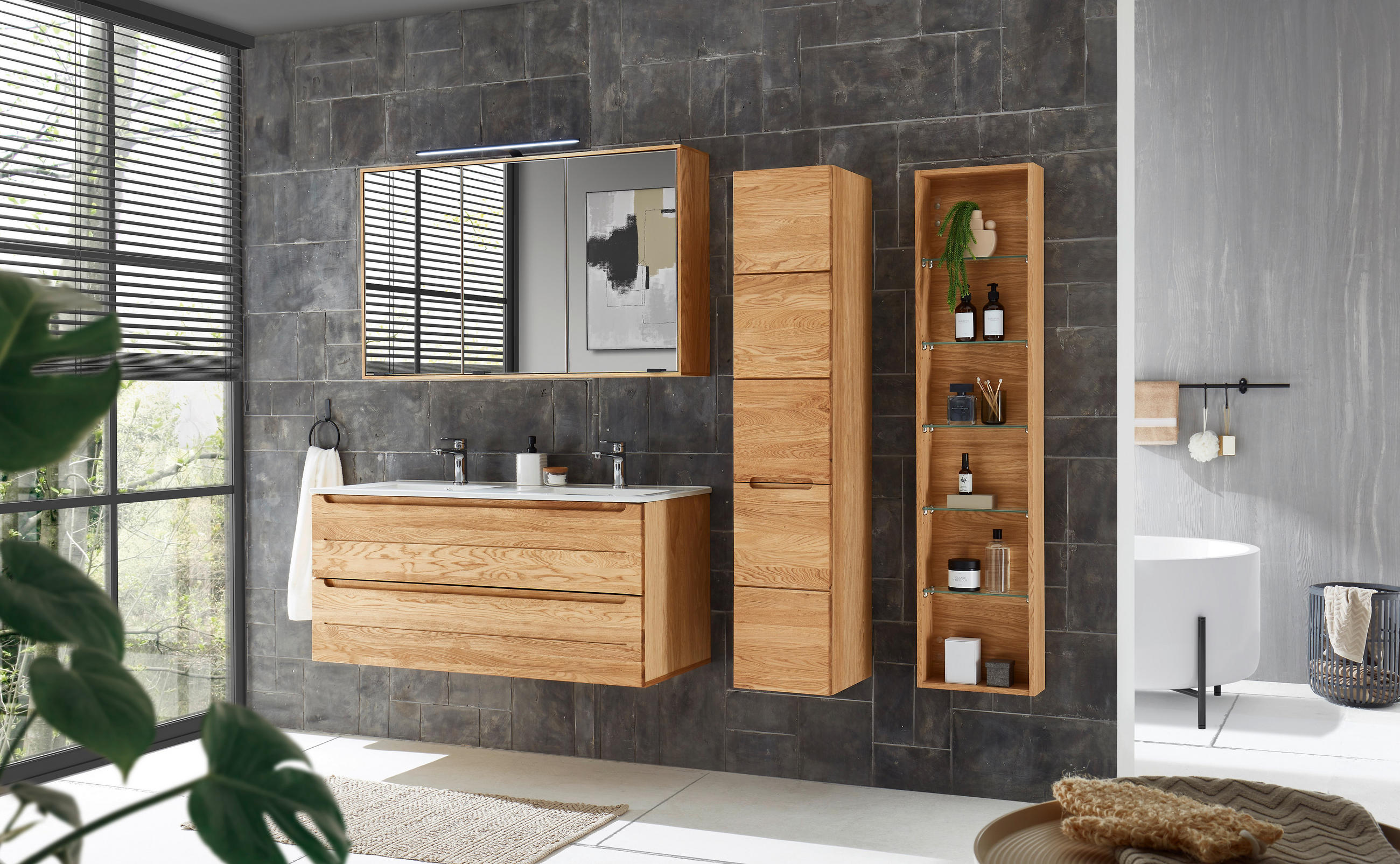 HOCHSCHRANK 30/150/35 cm  - Eichefarben, KONVENTIONELL, Holz/Holzwerkstoff (30/150/35cm) - Linea Natura