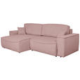 ECKSOFA Rosa Cord  - Schwarz/Rosa, KONVENTIONELL, Kunststoff/Textil (148/265cm) - Carryhome