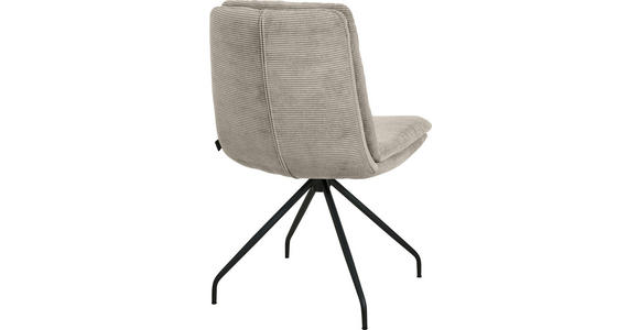 STUHL - Sandfarben/Schwarz, Design, Textil/Metall (49/90/68cm) - Johann Jakob