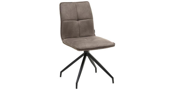 STUHL in Metall, Textil Braun, Schwarz - Schwarz/Braun, Design, Textil/Metall (47,50/85/61,50cm) - Hom`in