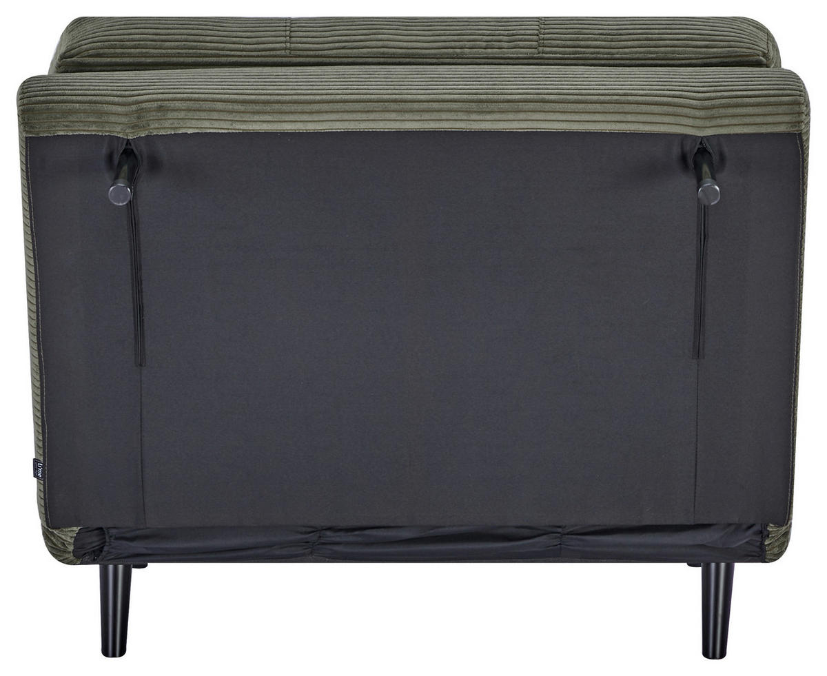 SCHLAFSESSEL Cord Grün    - Schwarz/Grün, Design, Holz/Textil (100/82/91cm) - Ti'me