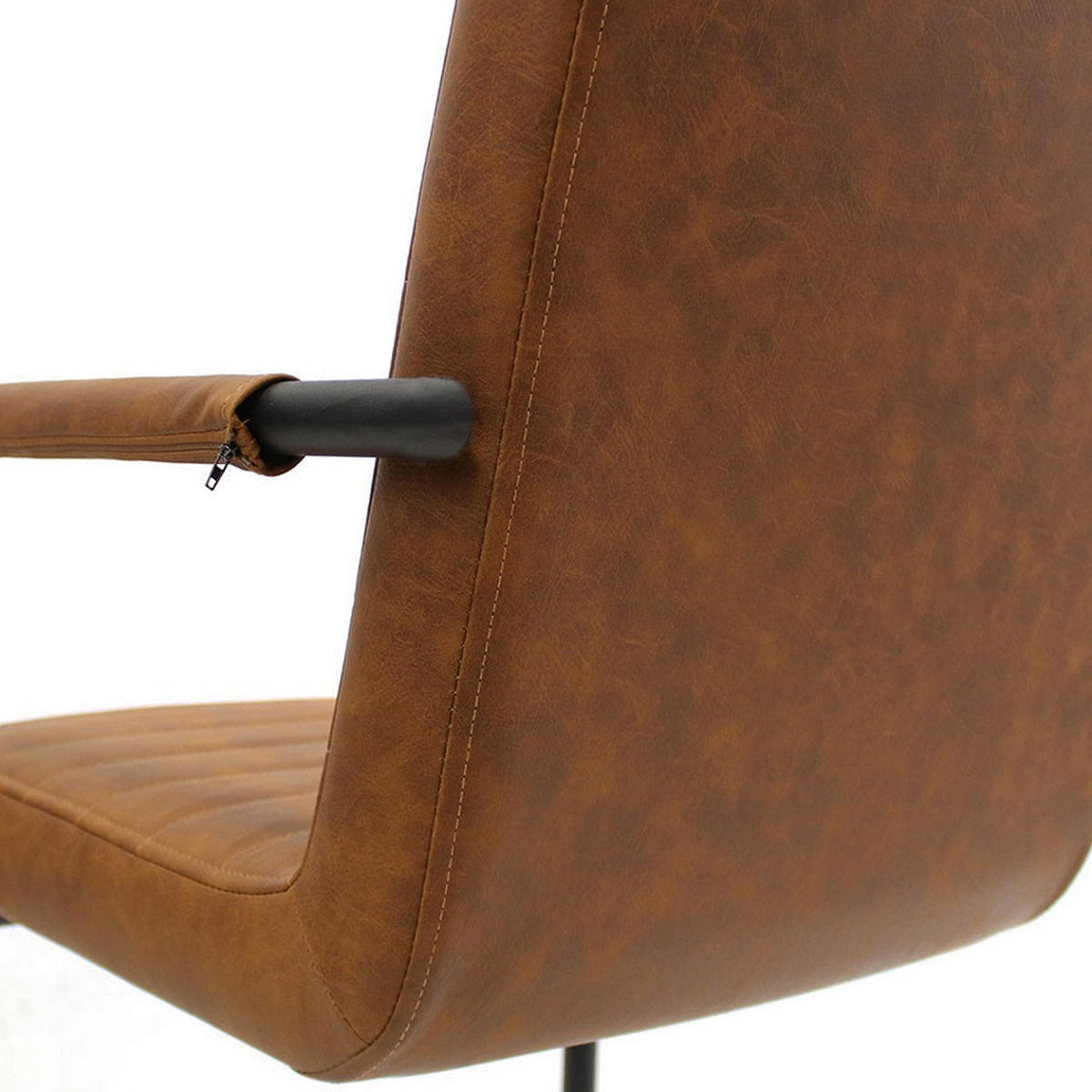 ARMLEHNSTUHL-SET 2 Stück  in Lederlook  - Cognac/Haselnussfarben, LIFESTYLE, Kunststoff/Textil (54/97/57cm) - MID.YOU