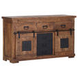 SIDEBOARD  in 145/85/45 cm  - Schwarz/Naturfarben, ROMANTIK / LANDHAUS, Holz/Metall (145/85/45cm) - Landscape