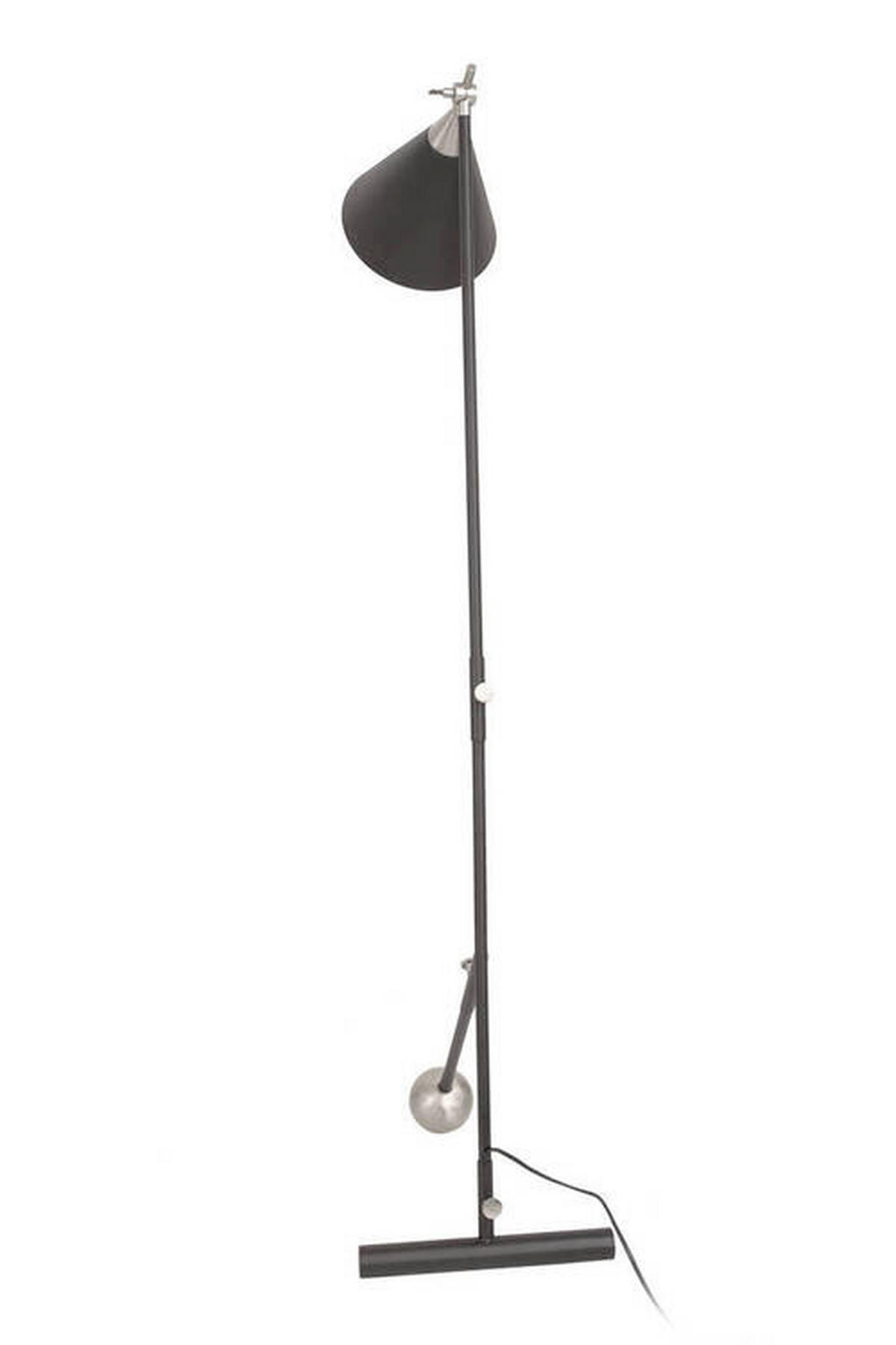 STEHLEUCHTE - Silberfarben/Schwarz, Design, Kunststoff/Metall (30/148/42cm) - Kayoom