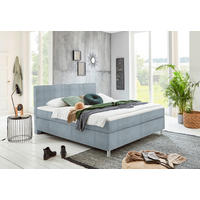 BOXSPRINGBETT 140/200 cm  in Hellblau  - Chromfarben/Hellblau, KONVENTIONELL, Kunststoff/Textil (140/200cm) - Hom`in