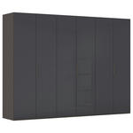DREHTÜRENSCHRANK 301/223/61 cm,  in Graphitfarben, 6-türig  - Graphitfarben, Basics, Glas/Holzwerkstoff (301/223/61cm) - Novel
