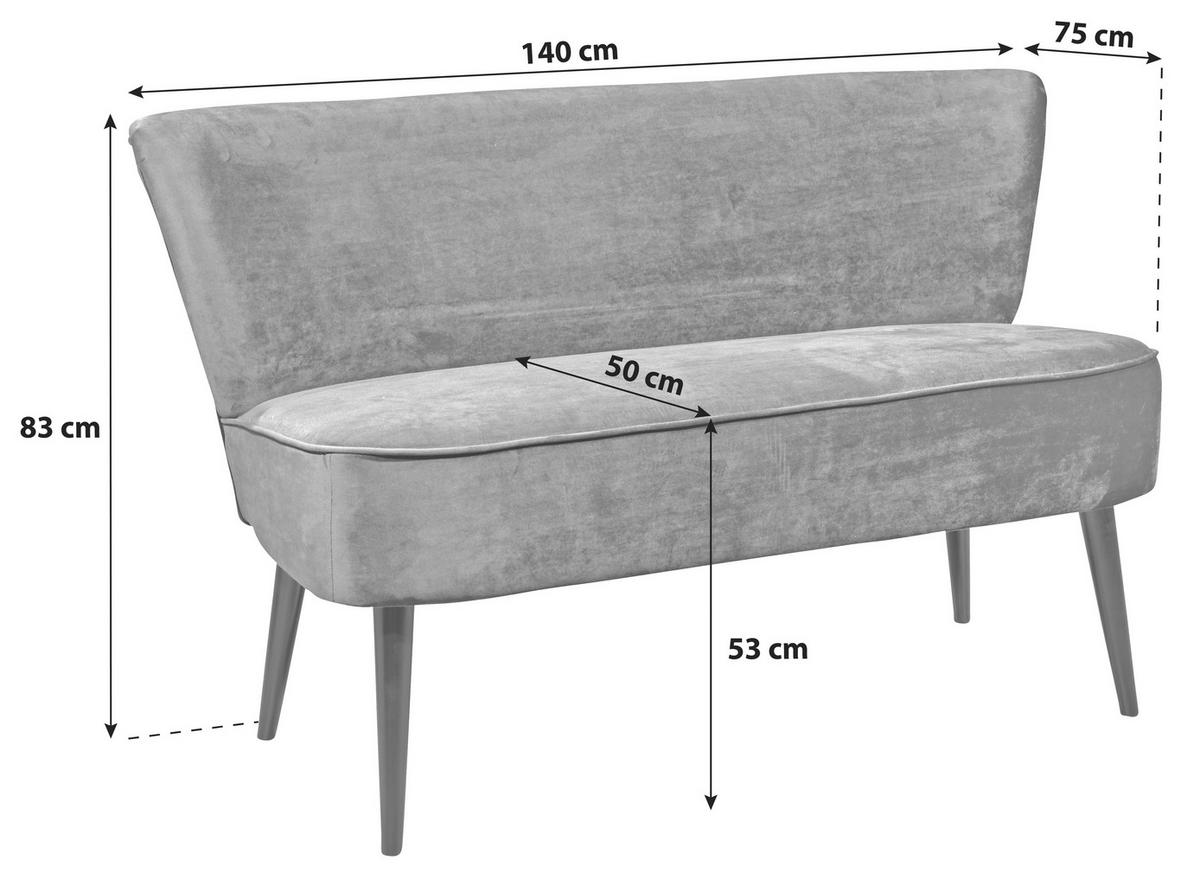 SITZBANK 140/83/75 cm Mikrovelours Grün Holz  - Schwarz/Grün, Trend, Holz/Textil (140/83/75cm) - MID.YOU