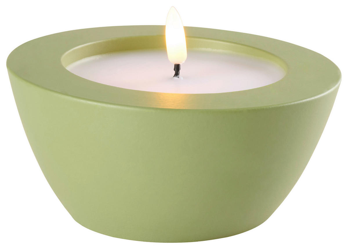 LED-WINDLICHT - Hellgrün, LIFESTYLE, Naturmaterialien/Kunststoff (14/6.5cm)