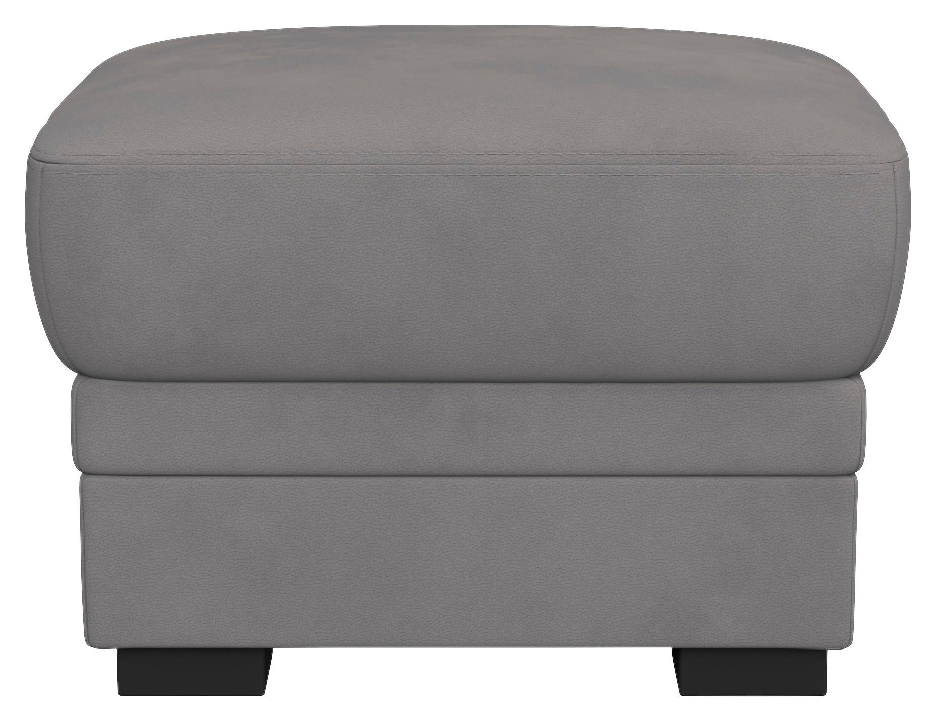 HOCKER Mikrofaser Hellgrau  - Hellgrau/Schwarz, Basics, Kunststoff/Textil (68/45/68cm) - MID.YOU